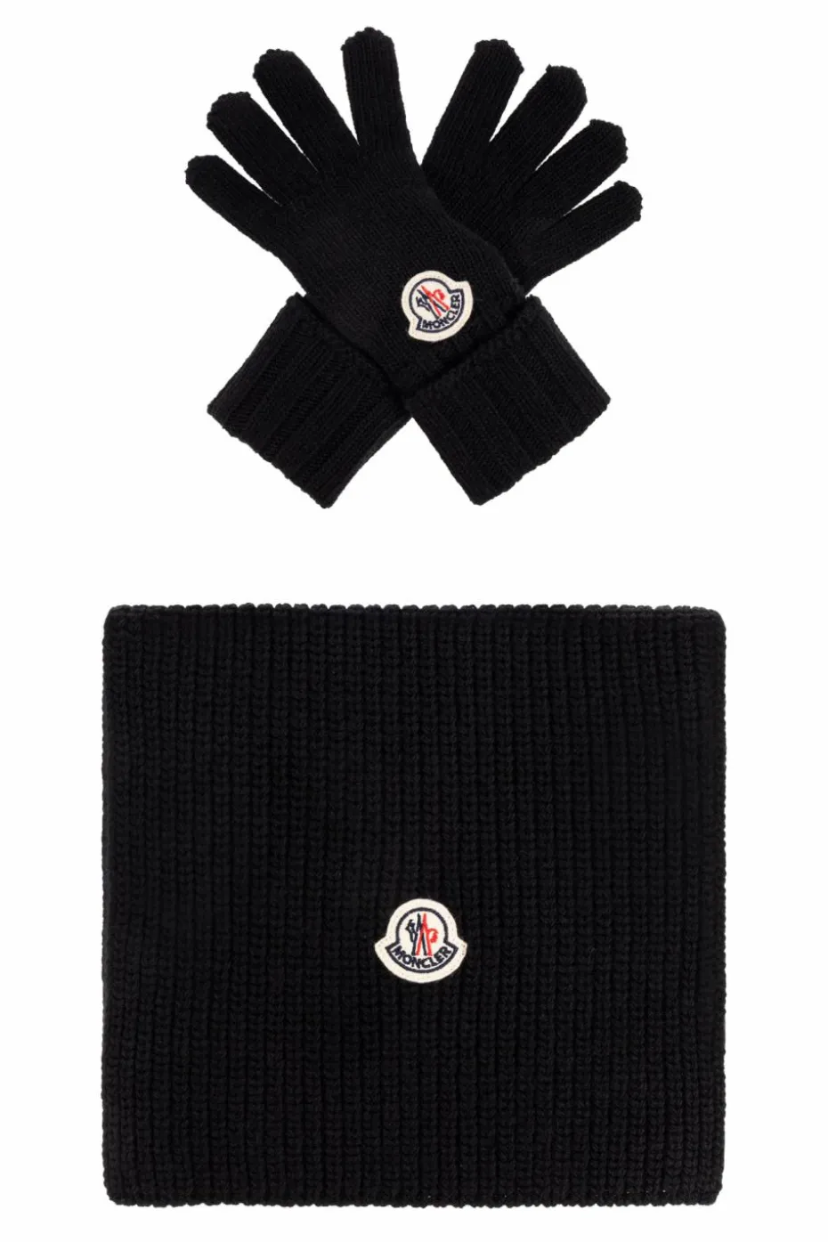 Moncler Enfant CZARNY Komplet: szal i rękawice