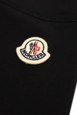 Moncler Enfant CZARNY Leginsy z naszywką z logo