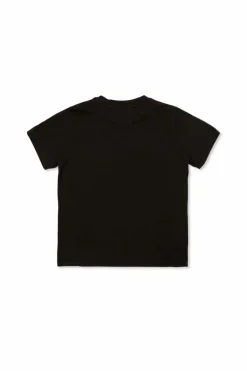 Moncler Enfant CZARNY T-shirt z nadrukowanym logo
