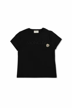 Moncler Enfant CZARNY T-shirt z logo