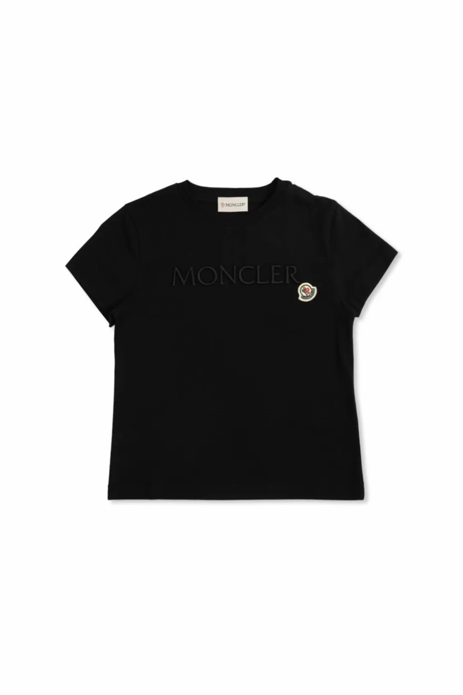 Moncler Enfant CZARNY T-shirt z logo