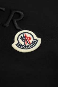Moncler Enfant CZARNY T-shirt z logo