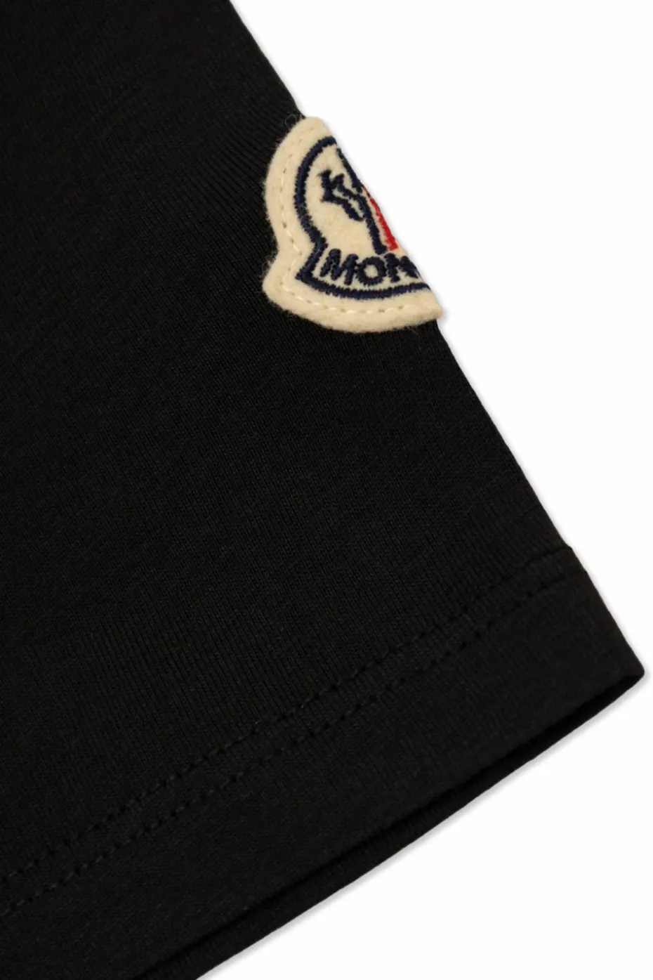 Moncler Enfant CZARNY T-shirt z cekinowym logo