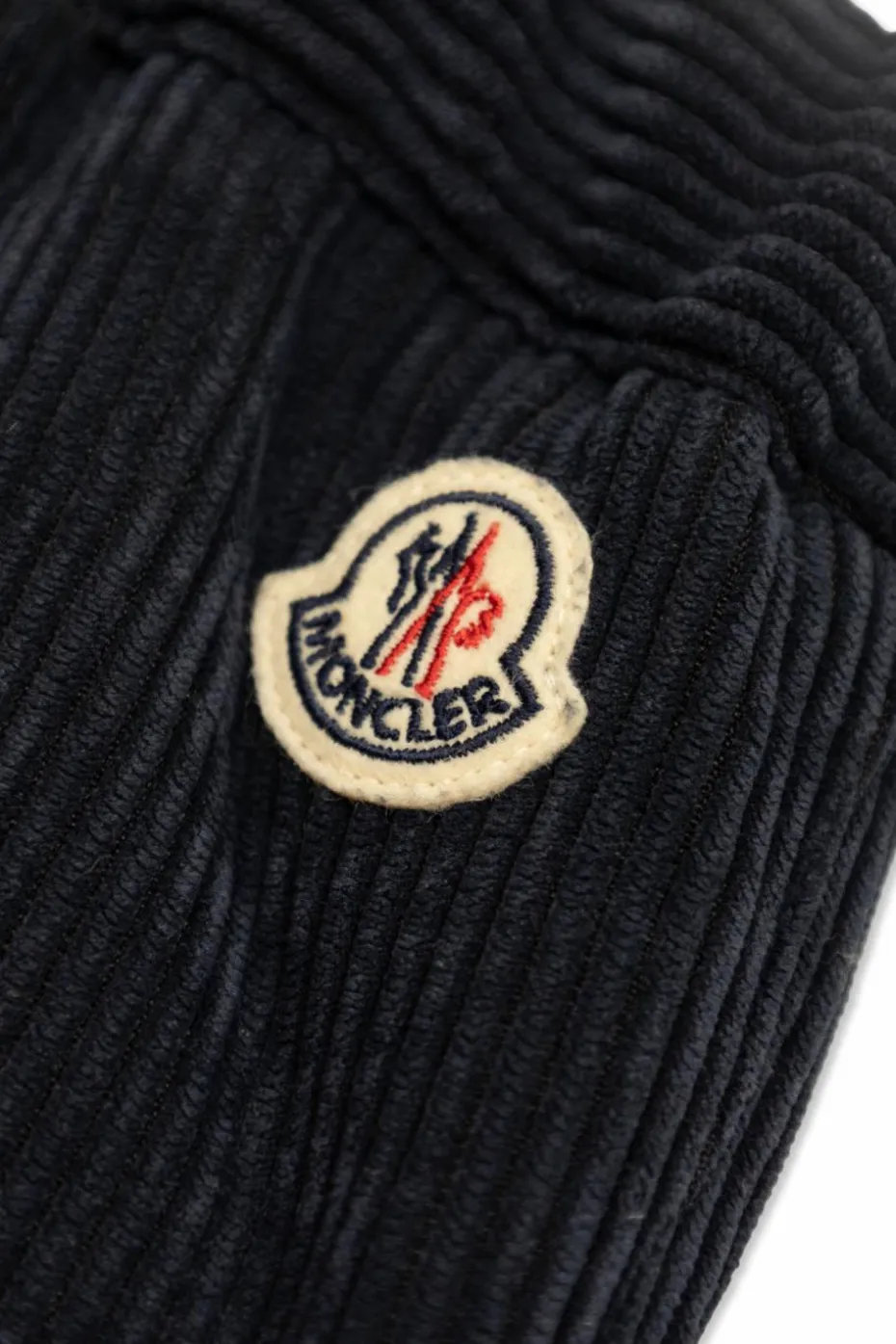 Moncler Enfant GRANATOWY Sztruksowe spodnie