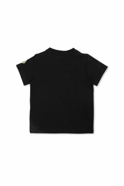 Moncler Enfant GRANATOWY T-shirt z kolorowym nadrukiem