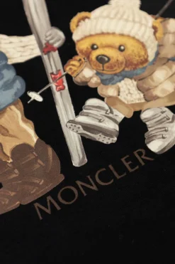 Moncler Enfant GRANATOWY T-shirt z kolorowym nadrukiem