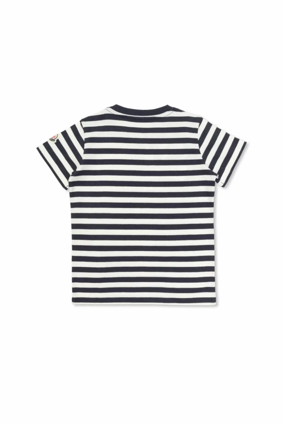 Moncler Enfant GRANATOWY T-shirt ze wzorem w pasy