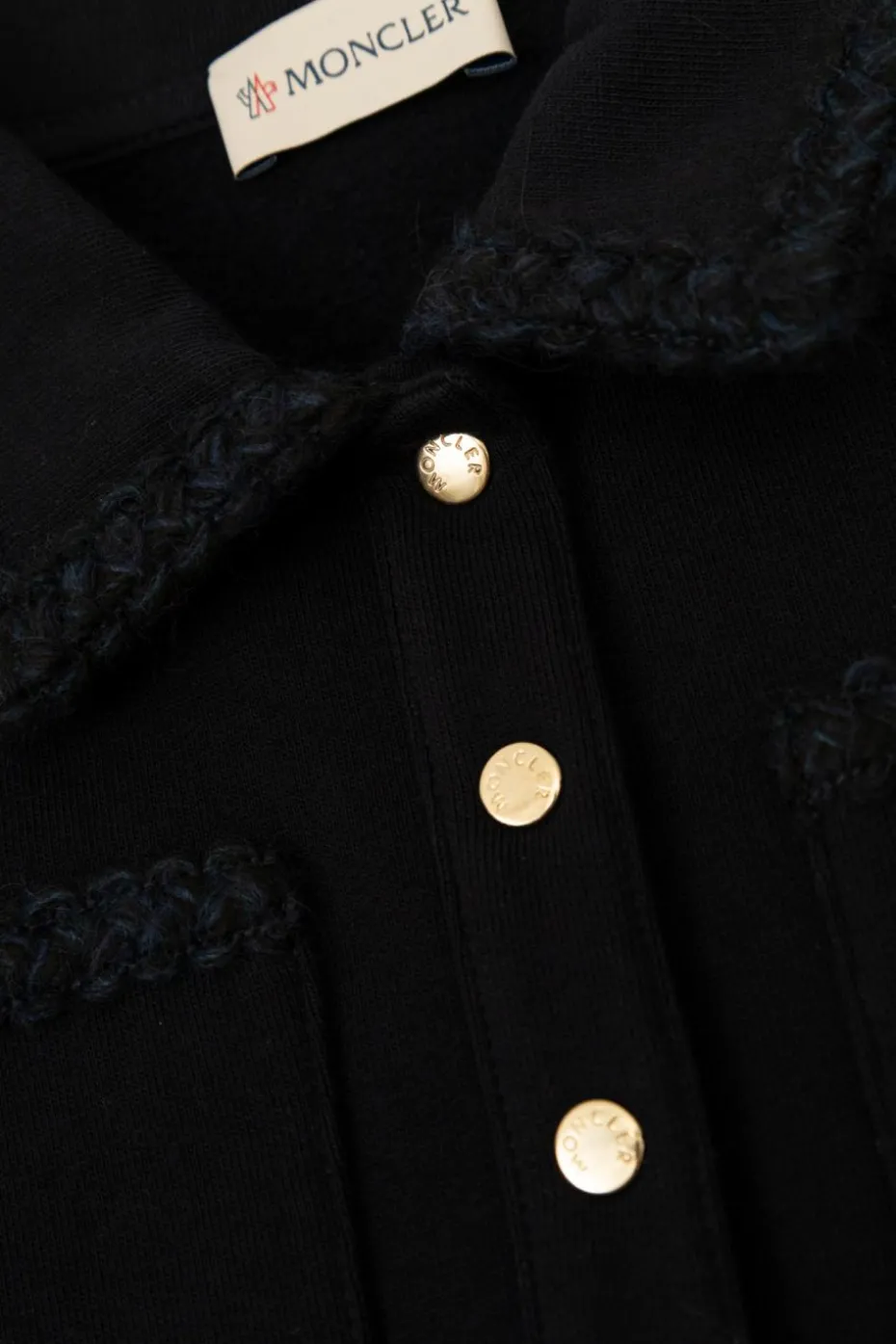 Moncler Enfant GRANATOWY Bawełniana sukienka z kieszeiami