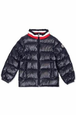 Moncler Enfant GRANATOWY Kurtka ze stójką