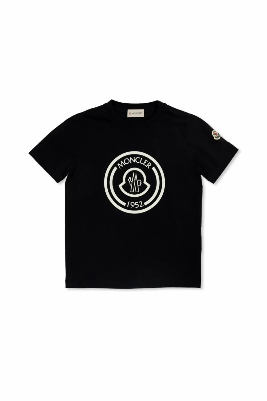 Moncler Enfant GRANATOWY T-shirt z logo