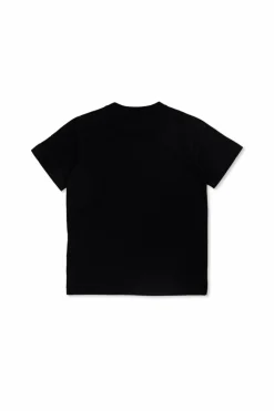 Moncler Enfant GRANATOWY T-shirt z logo
