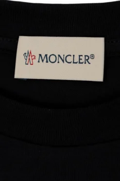 Moncler Enfant GRANATOWY T-shirt z logo