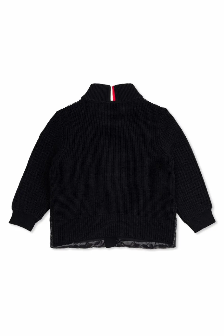 Moncler Enfant GRANATOWY Kardigan z pikowaną wstawką