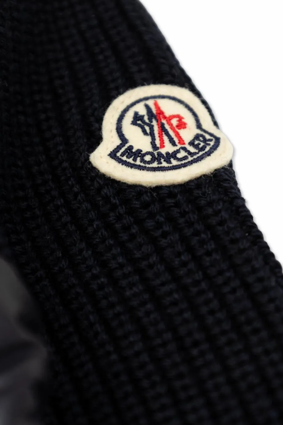 Moncler Enfant GRANATOWY Kardigan z pikowaną wstawką