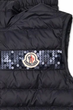 Moncler Enfant GRANATOWY Kamizelka z kapturem