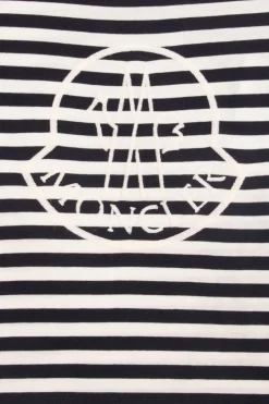 Moncler Enfant GRANATOWY T-shirt w paski