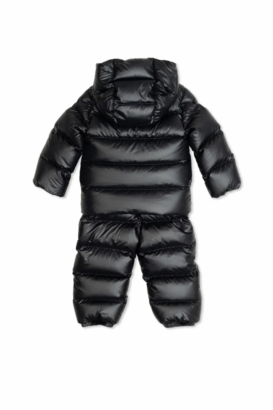 Moncler Enfant GRANATOWY Puchowy komplet: kurtka i spodnie na szelkach