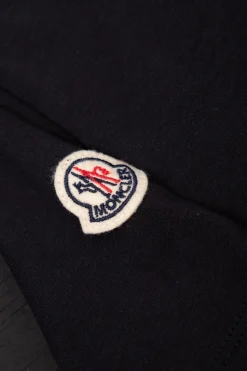 Moncler Enfant GRANATOWY T-shirt z nadrukowanym logo
