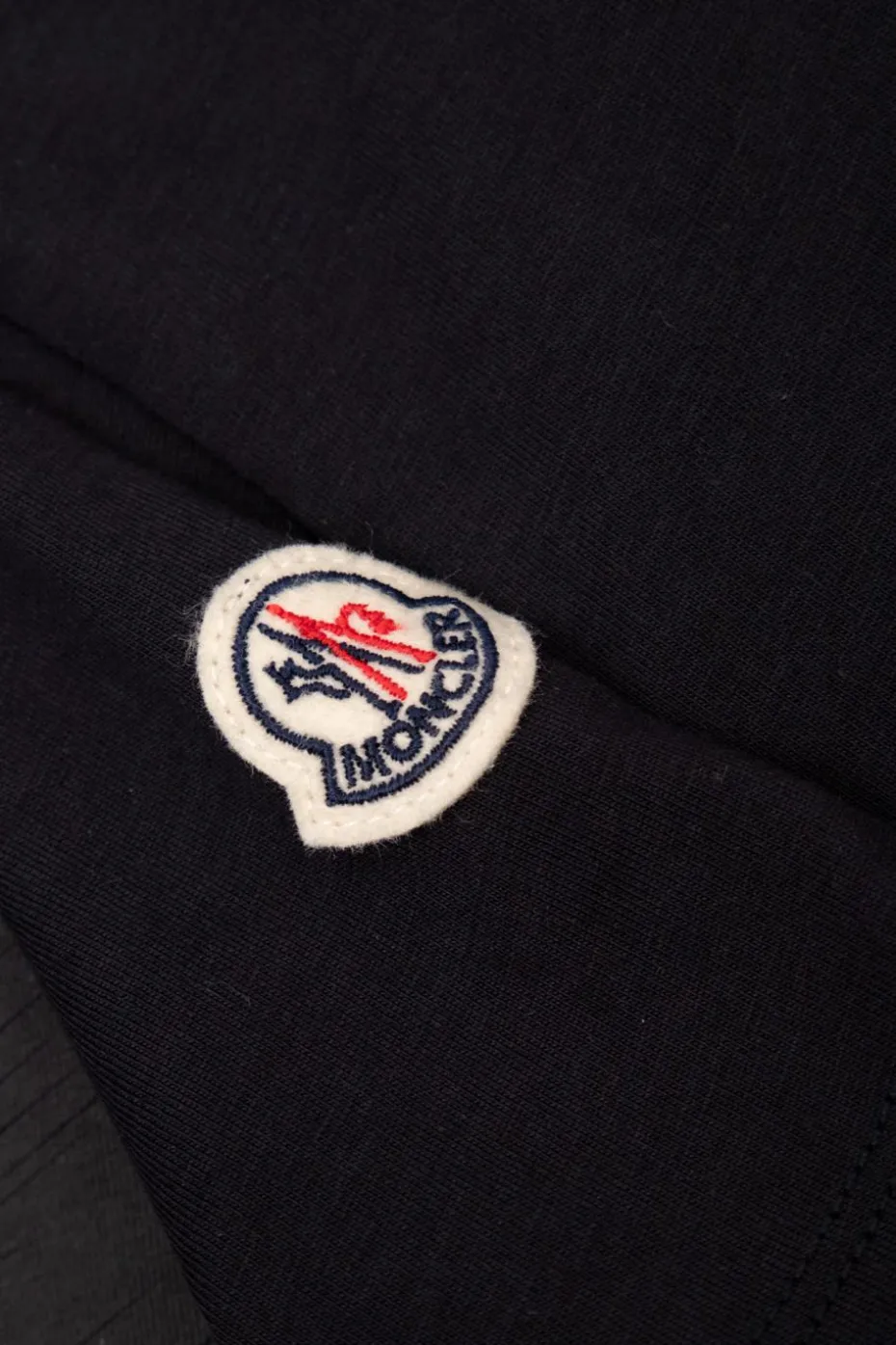 Moncler Enfant GRANATOWY T-shirt z nadrukowanym logo