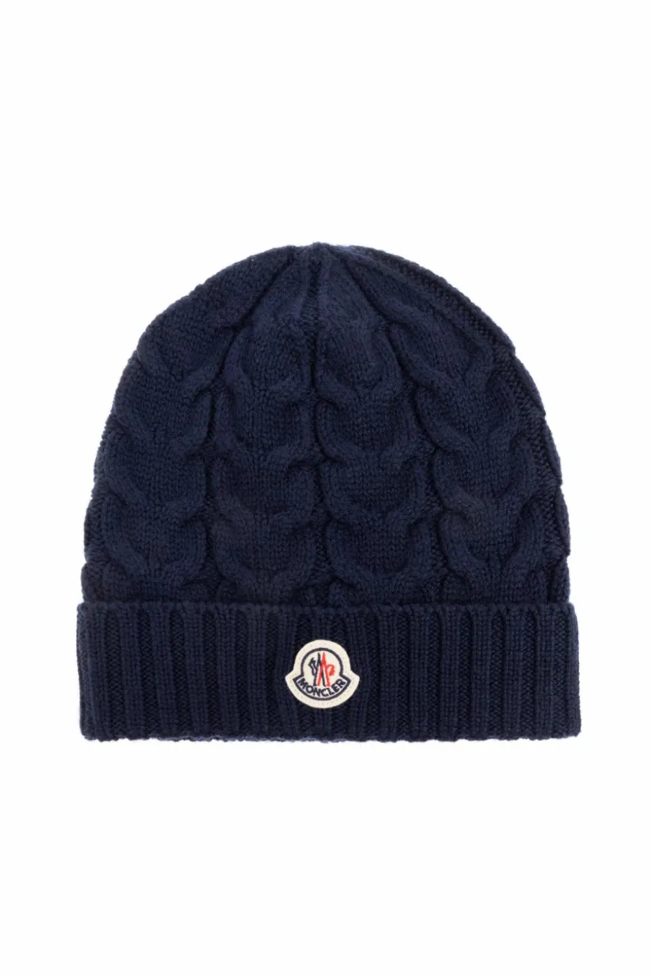 Moncler Enfant GRANATOWY Wełniana czapka