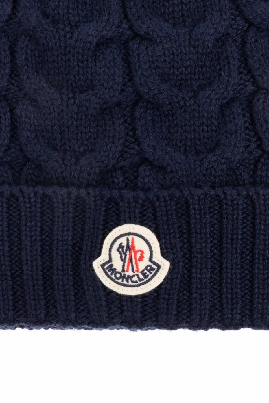 Moncler Enfant GRANATOWY Wełniana czapka