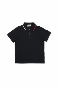 Moncler Enfant GRANATOWY Bawełniane polo