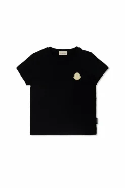 Moncler Enfant GRANATOWY T-shirt z logo