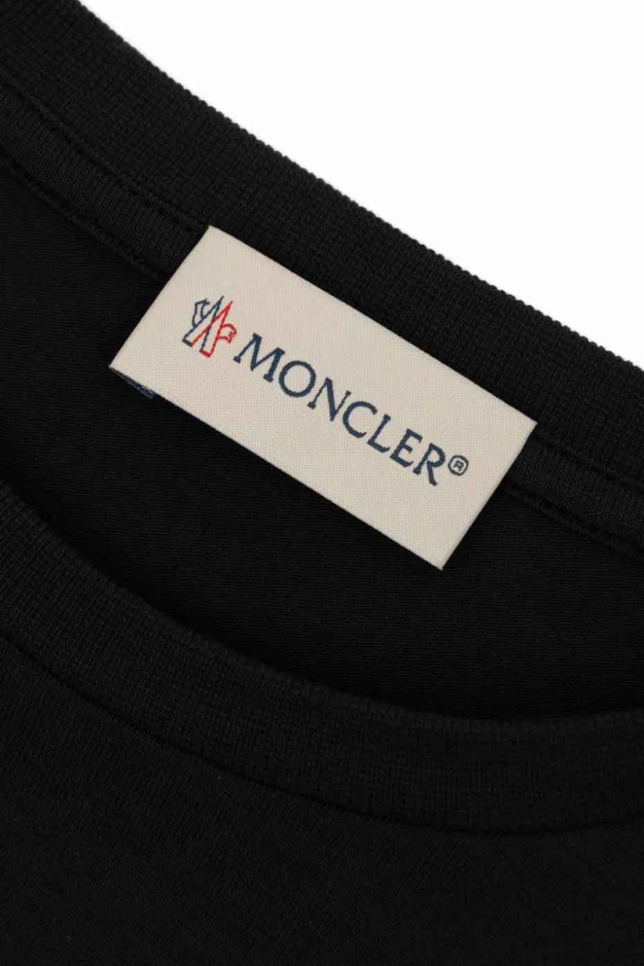 Moncler Enfant GRANATOWY T-shirt z logo