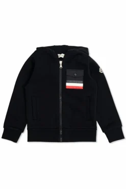 Moncler Enfant GRANATOWY Bluza z kapturem zapinana na zamek