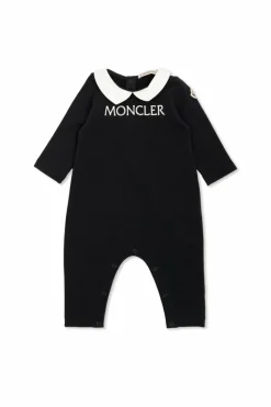 Moncler Enfant GRANATOWY Pajacyk niemowlęcy z wyszytym logo