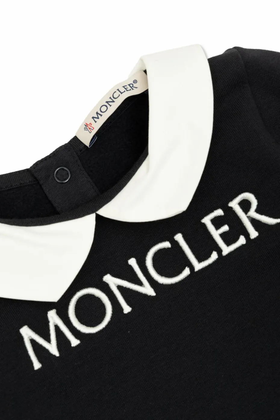 Moncler Enfant GRANATOWY Pajacyk niemowlęcy z wyszytym logo