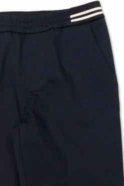 Moncler Enfant GRANATOWY Spodnie z naszywką z logo