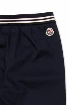 Moncler Enfant GRANATOWY Spodnie z naszywką z logo