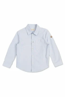Moncler Enfant jasnoniebieski Bawełniana koszula z kieszenią