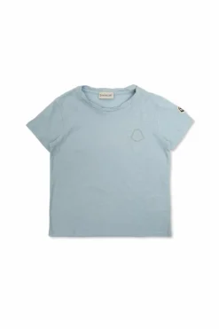 Moncler Enfant jasnoniebieski T-shirt z logo