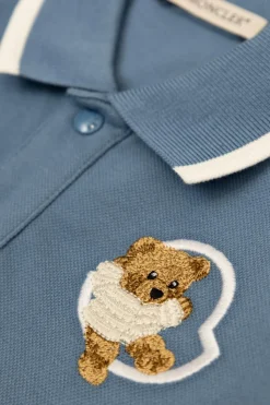 Moncler Enfant jasnoniebieski Polo z długimi rękawami
