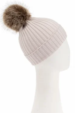 Moncler Enfant kremowy Czapka z pomponem