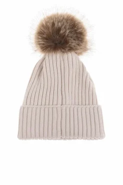 Moncler Enfant kremowy Czapka z pomponem