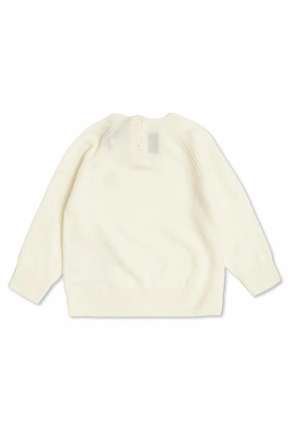Moncler Enfant kremowy Kaszmirowy sweter z naszywką z logo
