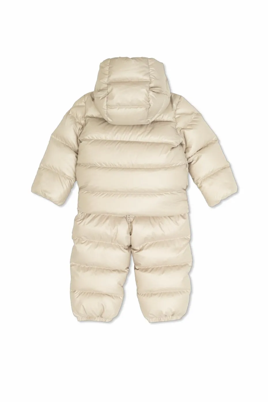 Moncler Enfant kremowy Komplet puchowy: kurtka i spodnie na szelkach