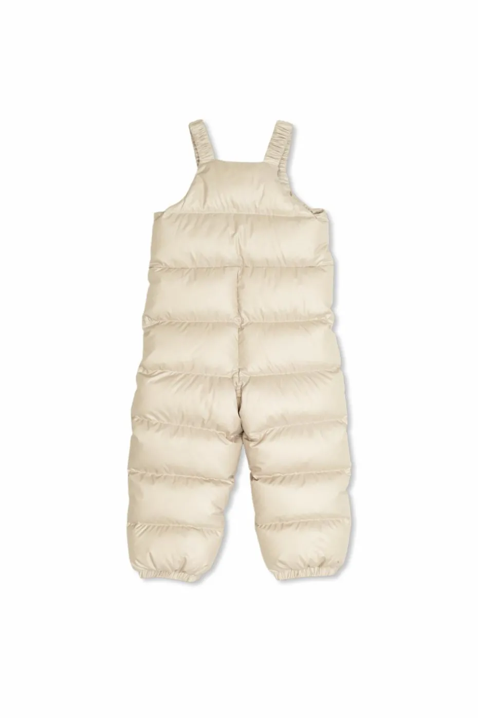 Moncler Enfant kremowy Komplet puchowy: kurtka i spodnie na szelkach