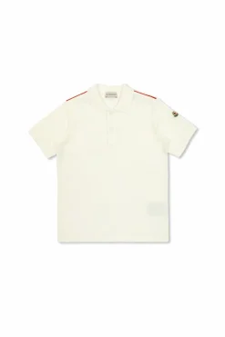Moncler Enfant kremowy Polo z logo