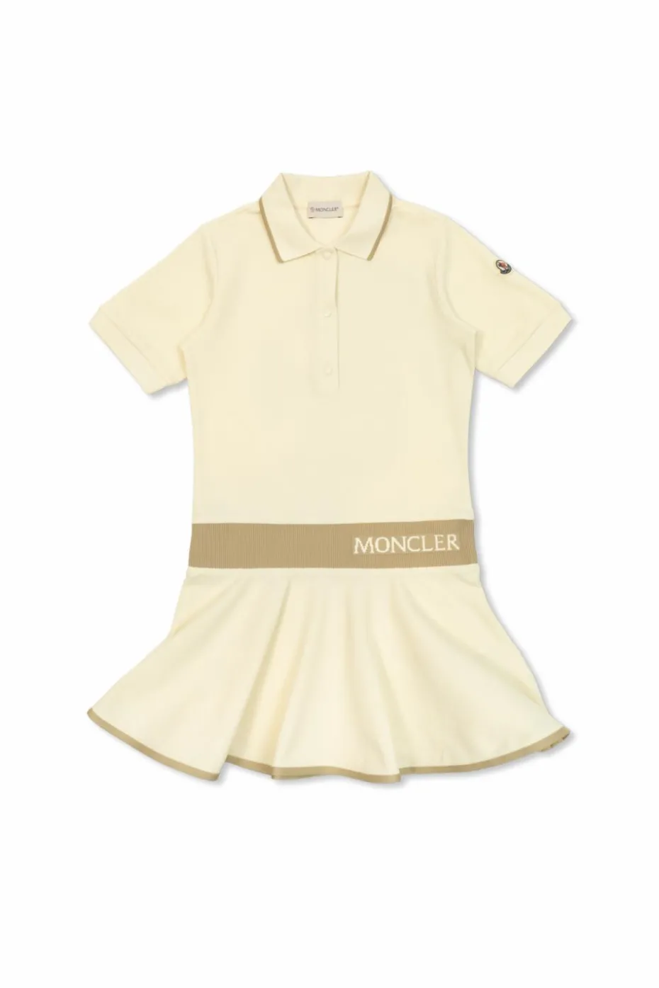 Moncler Enfant kremowy Sukienka z logo