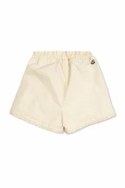 Moncler Enfant kremowy Szorty z logo