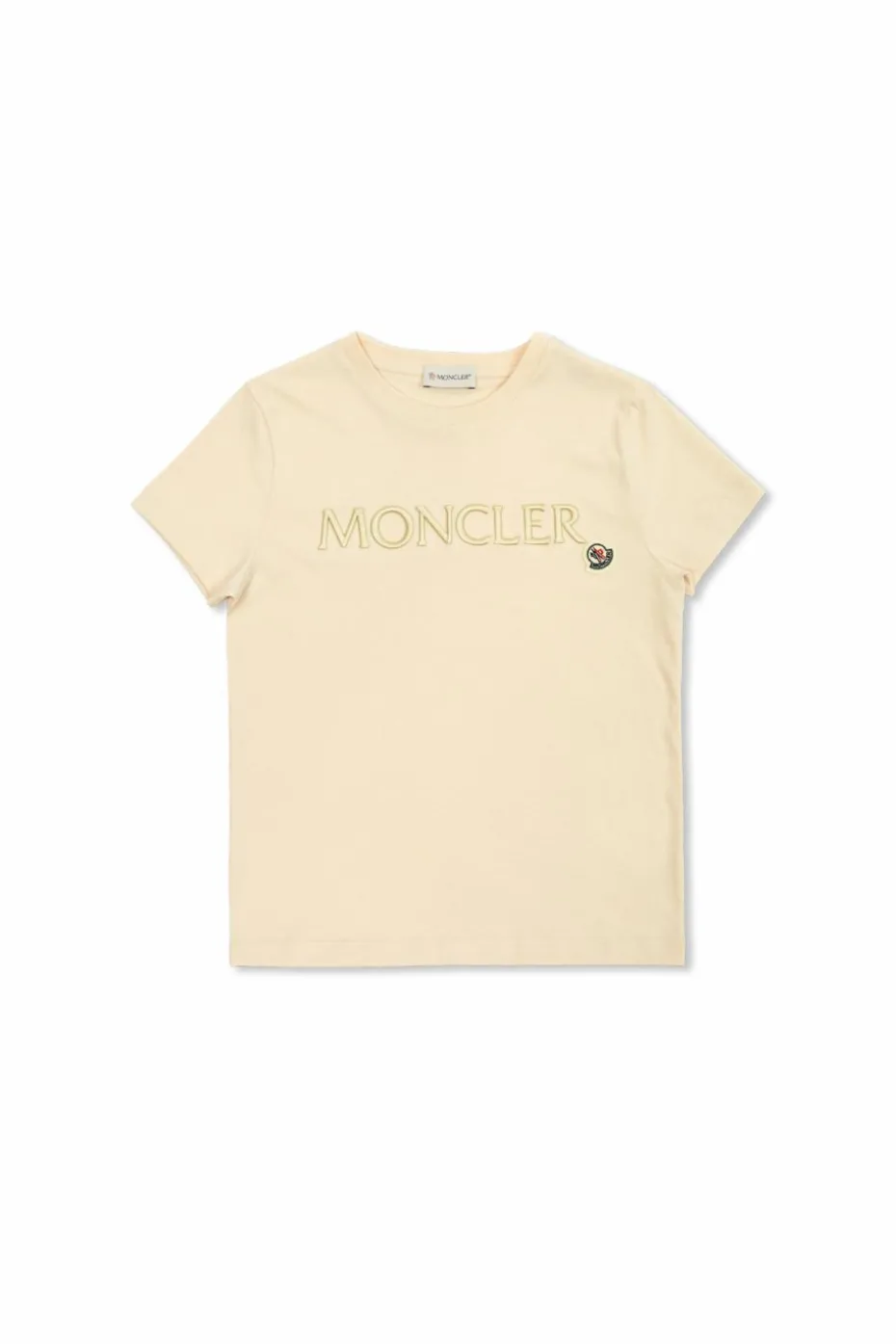 Moncler Enfant kremowy T-shirt z logo