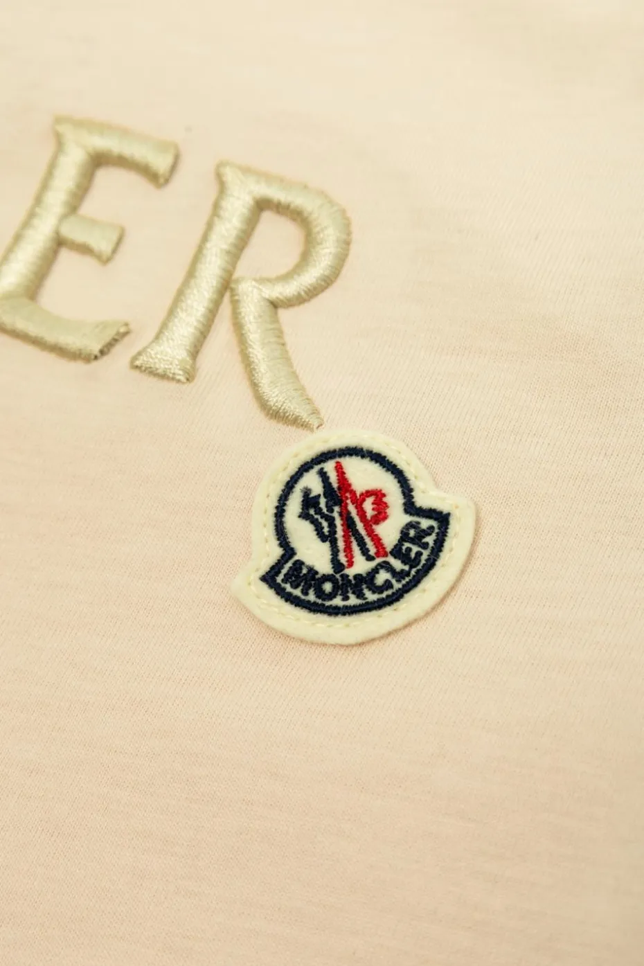 Moncler Enfant kremowy T-shirt z logo