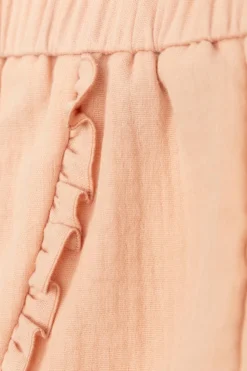 Moncler Enfant RÓŻOWY Bawełniane szorty z falbanami