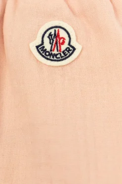 Moncler Enfant RÓŻOWY Bawełniane szorty z falbanami