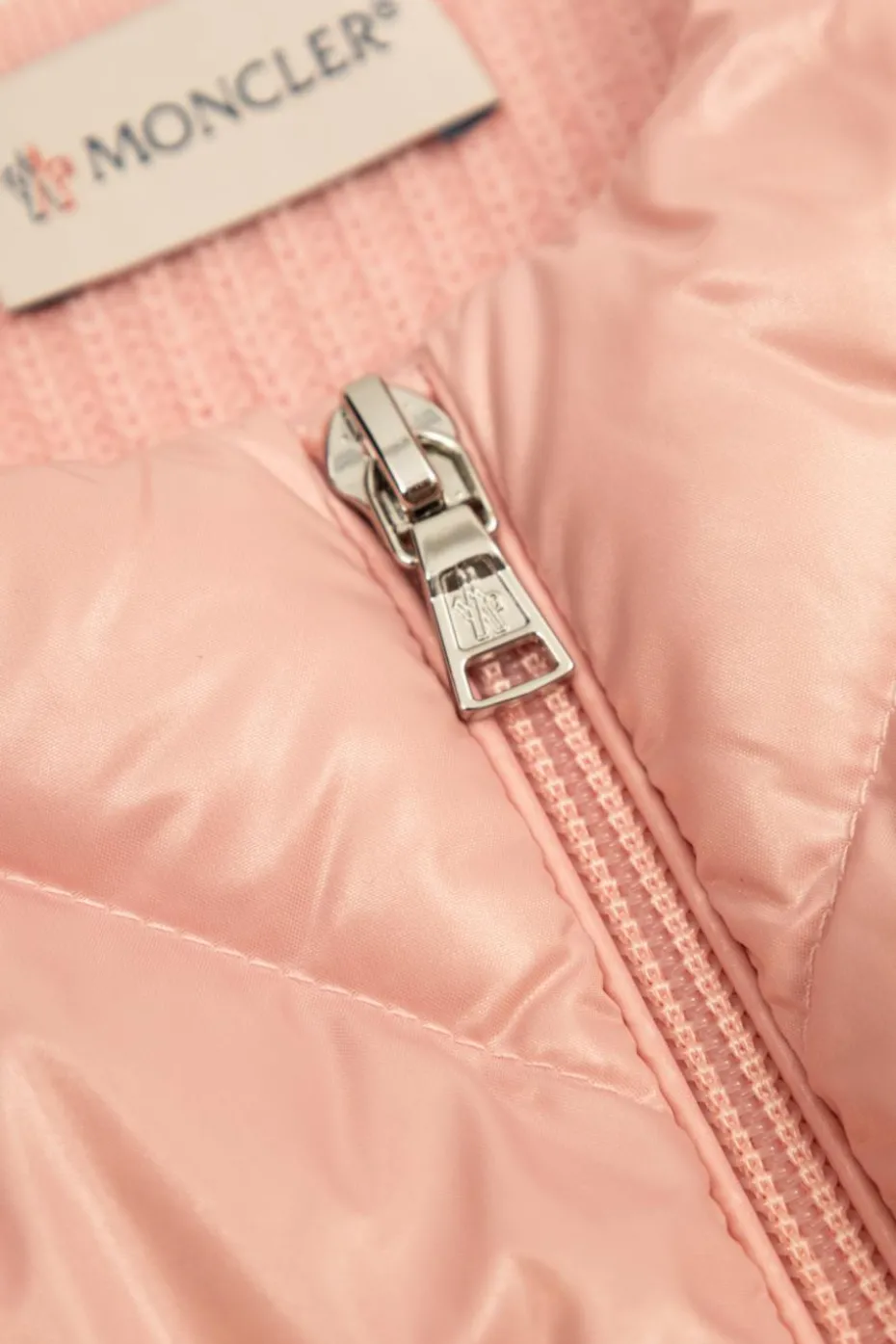 Moncler Enfant RÓŻOWY Kardigan z pikowanym przodem