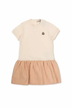 Moncler Enfant RÓŻOWY Sukienka z naszywką z logo